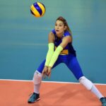Líbero Camila Brait em jogo da Seleção Brasileira de Vôlei em 2019