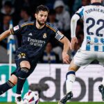 Lance do jogo Real Sociedad x Real Madrid no Campeonato Espanhol em 2024