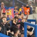 Torcedor do Barcelona fazendo uma saudação nazista. Foto: Reprodução/X