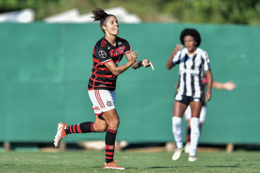 Cristiane foi o destaque na vitória do Flamengo sobre o Santos (Foto: Staff Images/Conmebol)