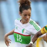 Imane Chebel, novo reforço do Flamengo, atuando pela Seleção Argelina Feminina (Foto: Reprodução)