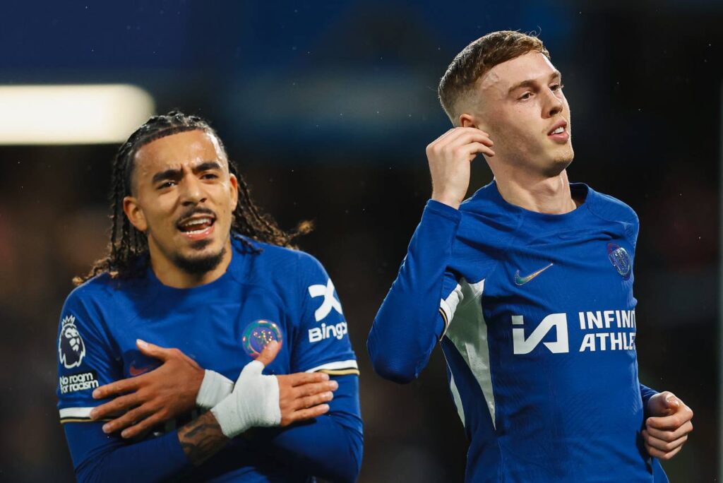 Palmer foi o grande nome do Chelsea na partida e marcou 3 vezes. Foto: Reprodução/X