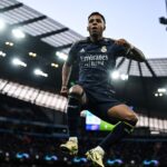 Rodrygo marcou na vitória do Real Madrid sobre o Manchester City (Foto: Paul Ellis/AFP)