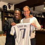 Vini Jr e Rafael Nadal se encontraram em Madrid nesta quarta (Foto: Reprodução)