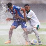 Lance do jogo Bahia x Palmeiras no Campeonato Brasileiro Sub-20 2024