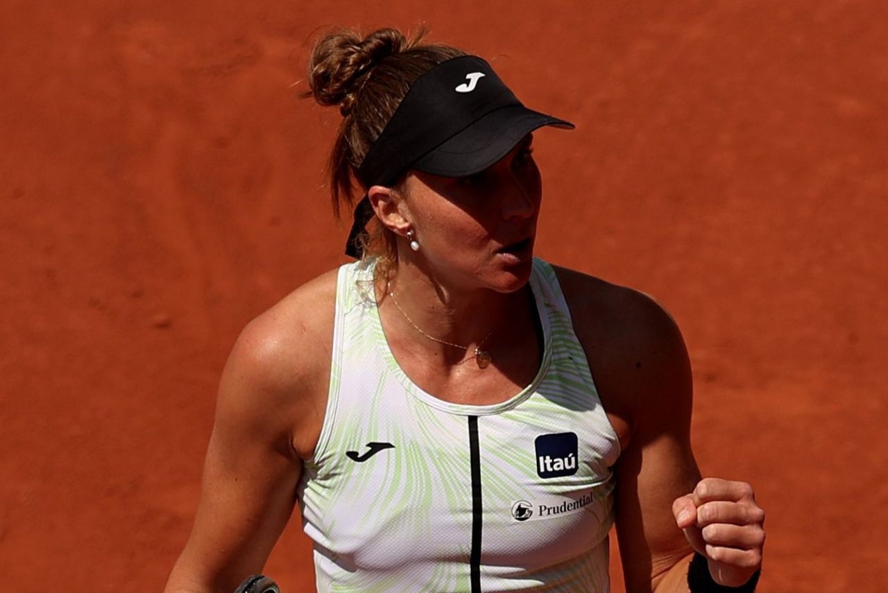 Tenista Bia Haddad Maia em jogo do WTA 1000 de Roma 2023