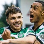 Jogadores do Celtic comemoram título