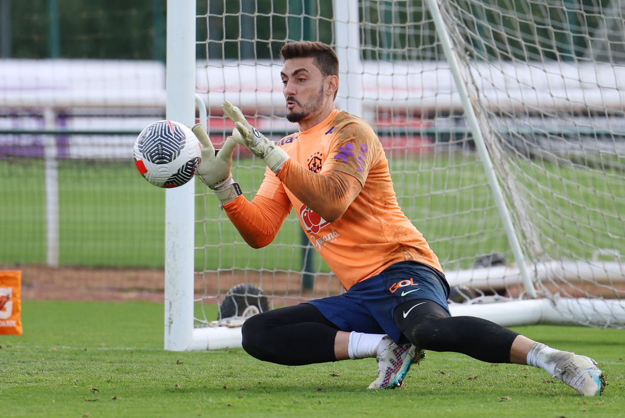 Rafael em treino da Seleção Brasileira