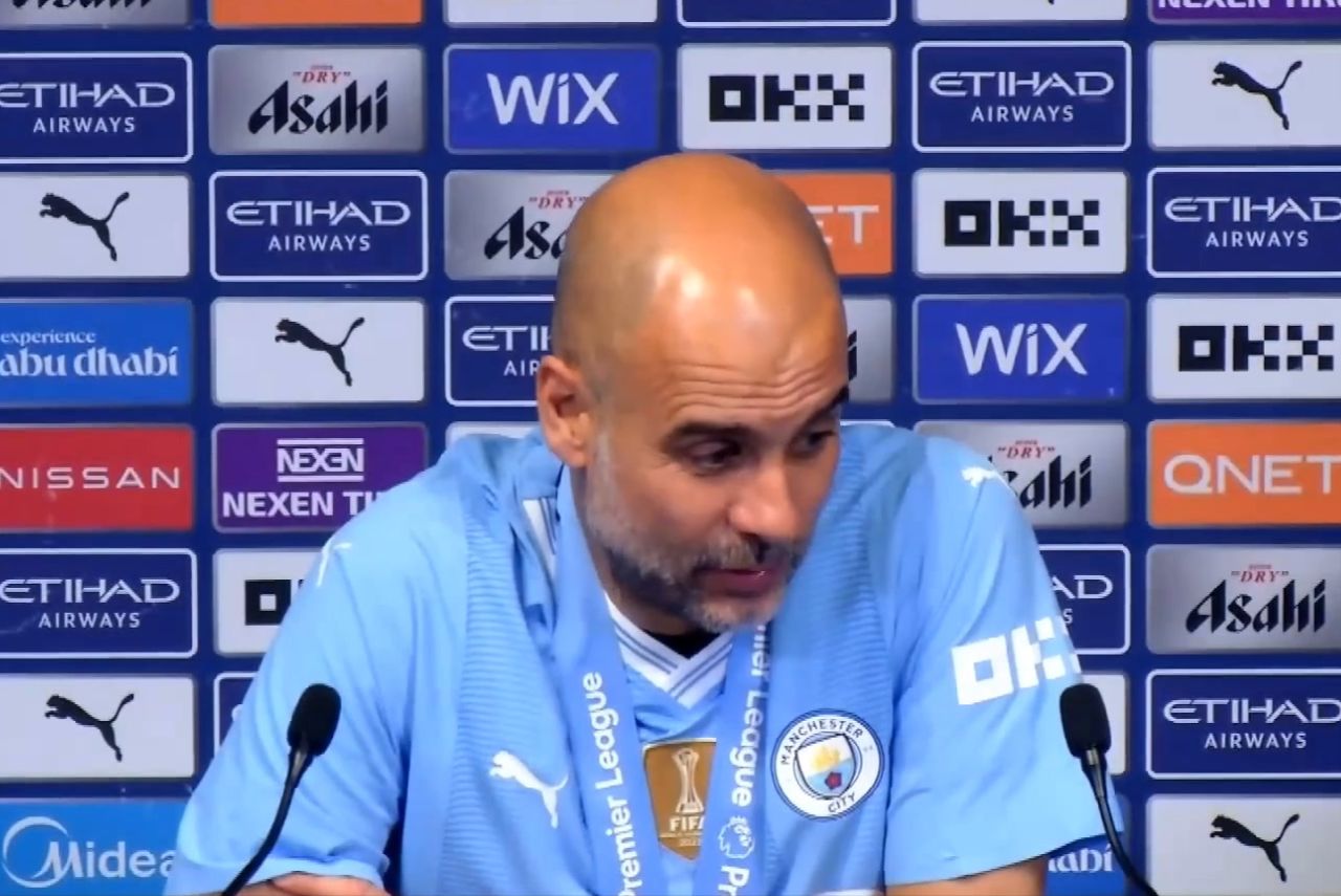 Guardiola em coletiva após título do City