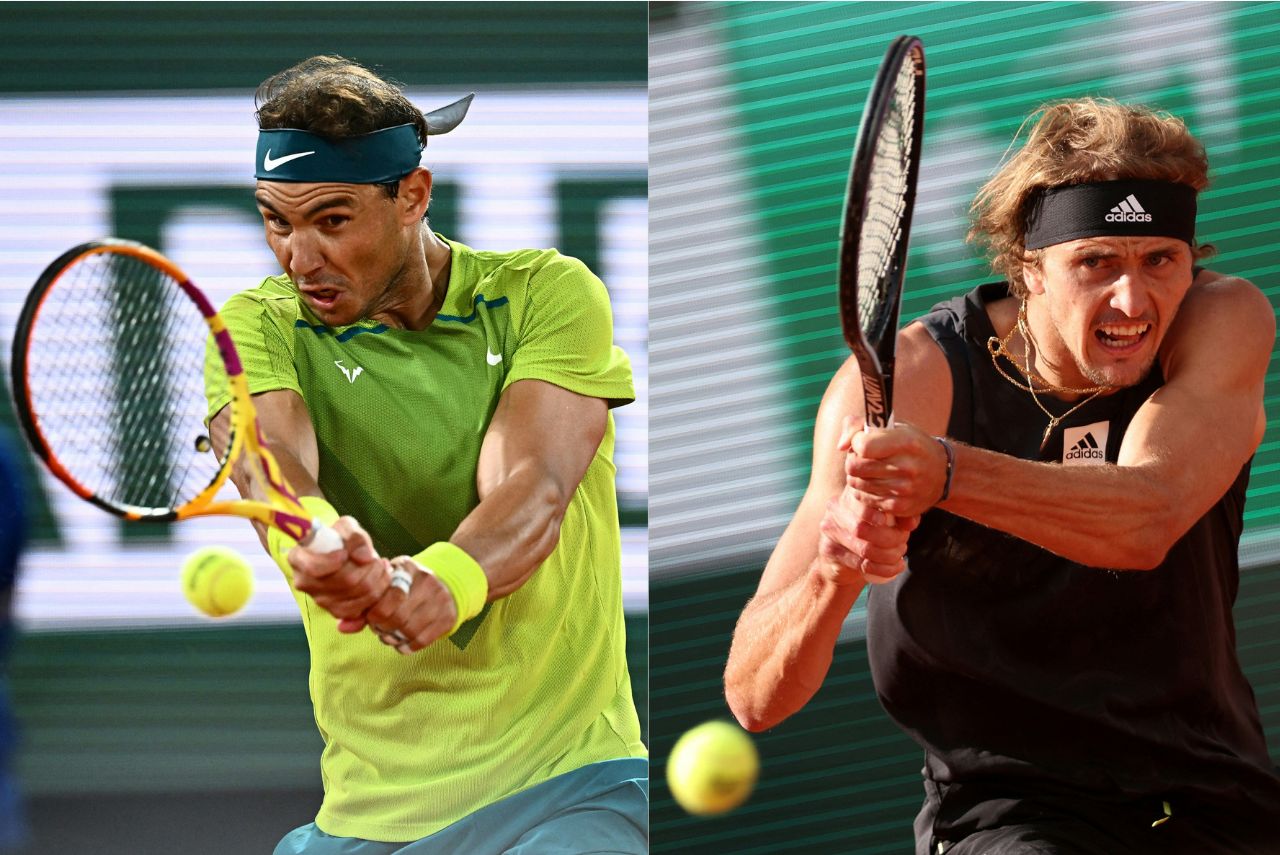 Nadal e Zverev se enfrentaram em 2022 em Roland Garros