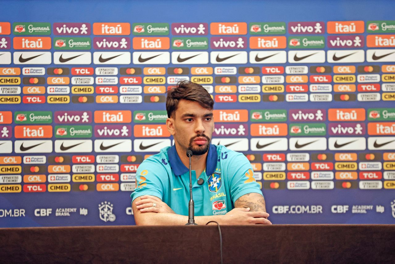 Lucas Paquetá em entrevista coletiva na Seleção Brasileira