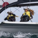Velejadoras Martine Grael e Kahena Kunze em prova da vela nos Jogos Pan-Americanos Santiago 2023