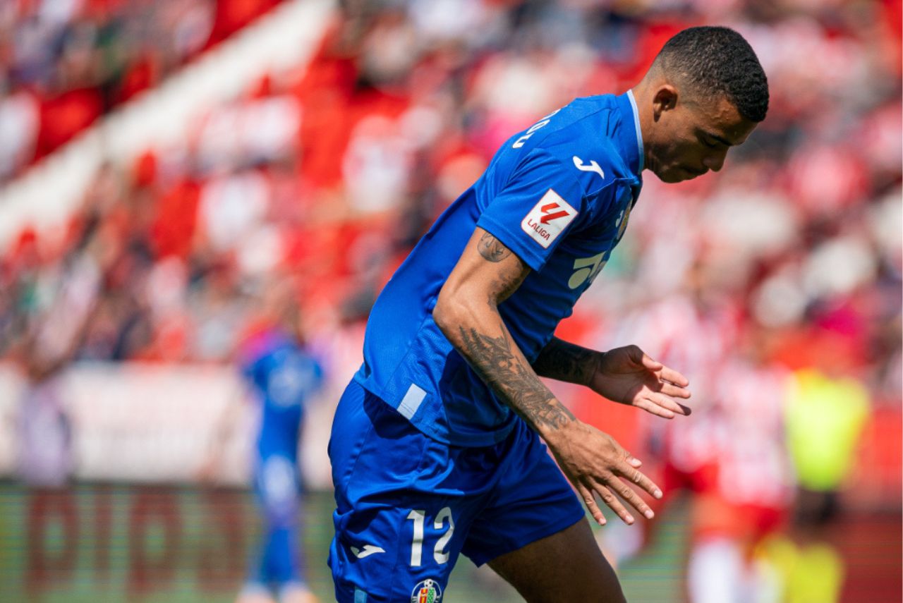 Barcelona: Atacante Mason Greenwood em jogo do Getafe em 2023/24