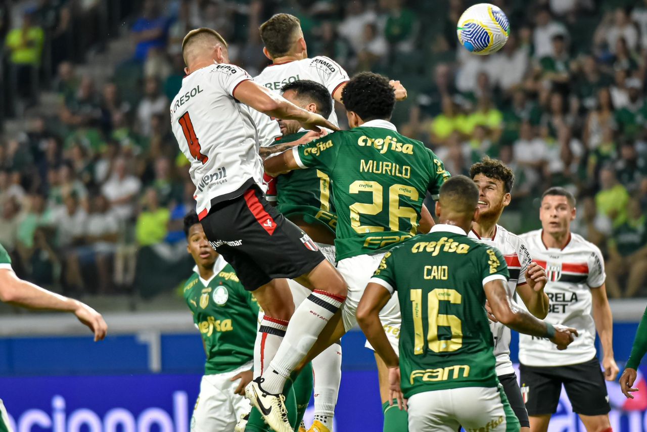 Lance do jogo Palmeiras x Botafogo-SP na Copa do Brasil 2023