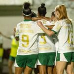 Jogadoras do Palmeiras no jogo contra o Cruzeiro no Brasileirão Feminino 2024
