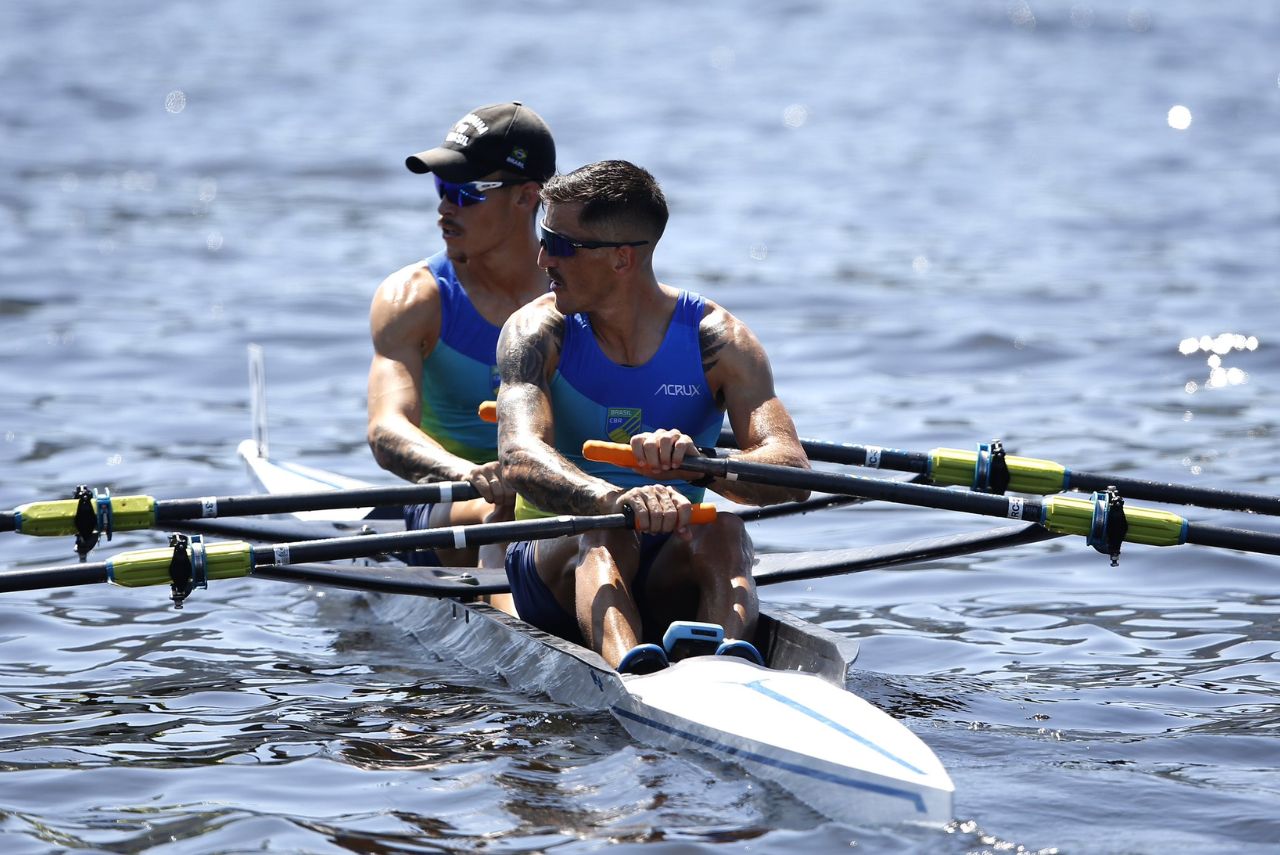 Piedro Tuchtenhagen e Evaldo Becker, em prova do Remo
