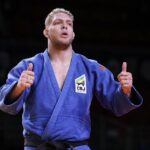 Judoca Rafael Buzacarini em luta do Mundial de Judô 2024