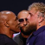 Mike Tyson e Jake Paul se enfrentam no dia 20 de julho. Foto: KENA BETANCUR/AFP
