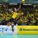 VNL: Central Thaisa Daher em jogo do Sul-Americano de Vôlei 2023