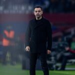 Treinador Xavi Hernández em jogo do Barcelona em 2024