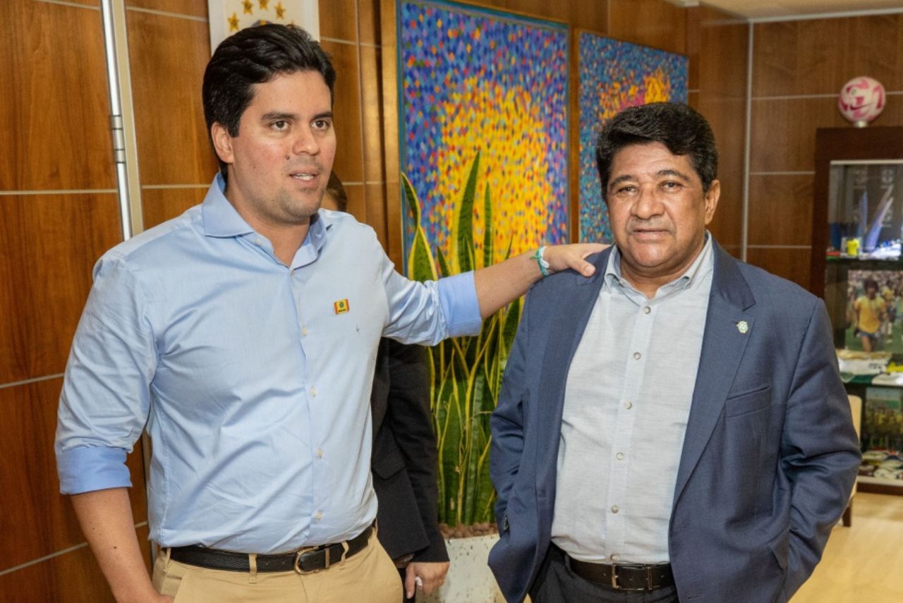 André Fufuca, ministro do Esporte, e Ednaldo Rodrigues, presidente da CBF (Foto: Lesley Ribeiro/CBF)