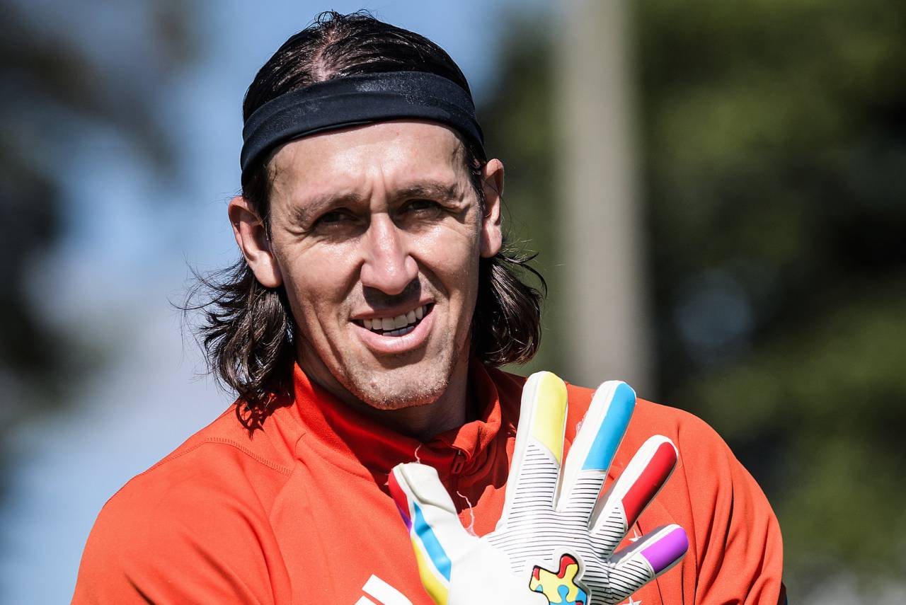 Cássio fez seu primeiro treino pelo Cruzeiro. Foto: Gustavo Aleixo/Cruzeiro