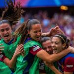 O Barcelona se sagrou tricampeão da Champions feminina. Foto: Reprodução/X