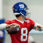 Daniel Jones durante as atividades com o Giants. Foto: Reprodução/Facebook