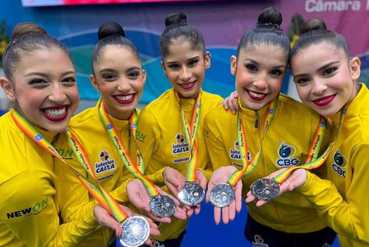 O Brasil conquistou sua melhor posição em mundiais de ginástica ritímica. Foto: Reprodução/X