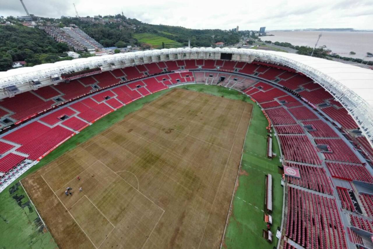 O Beira-Rio ficou bastante danificado, após enchente. Foto: Comunicação Sport Club Internacional