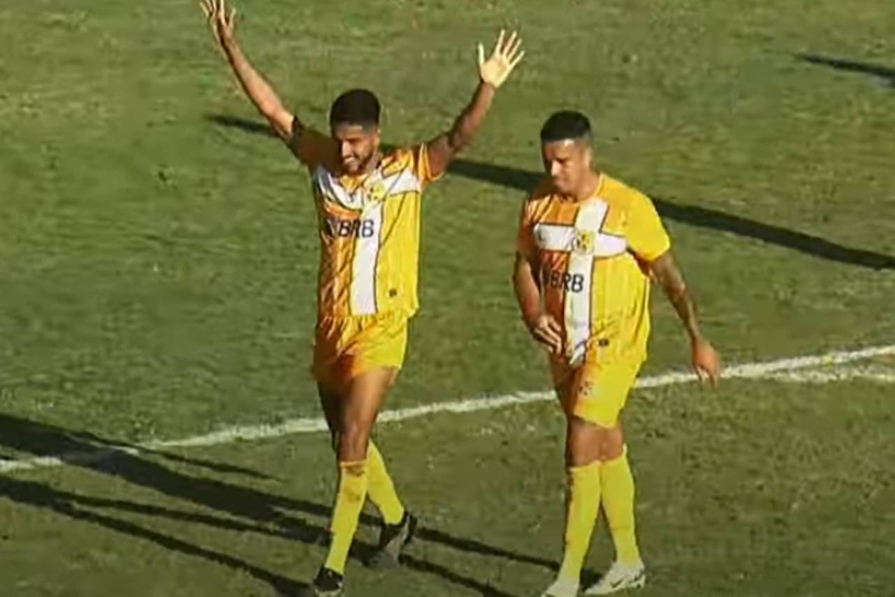 Kaio Nunez foi o autor dos dois gol da vitória do Brasiliense. Foto: Reprodução/TV Brasiliense