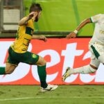 Lazaro abriu o placar para a equipe do Palmeiras. Foto: Cesar Greco/Palmeiras