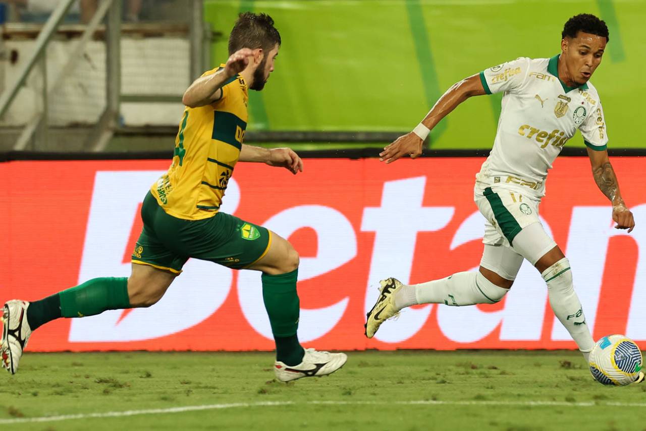 Lazaro abriu o placar para a equipe do Palmeiras. Foto: Cesar Greco/Palmeiras