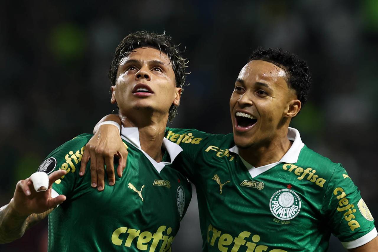 Richardo Rios abriu o placar com um golaço. Foto: Cesar Greco/Palmeiras