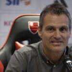 Bruno Spindel não poupou criticas a arbitragem. Foto: MAURO PIMENTEL/AFP