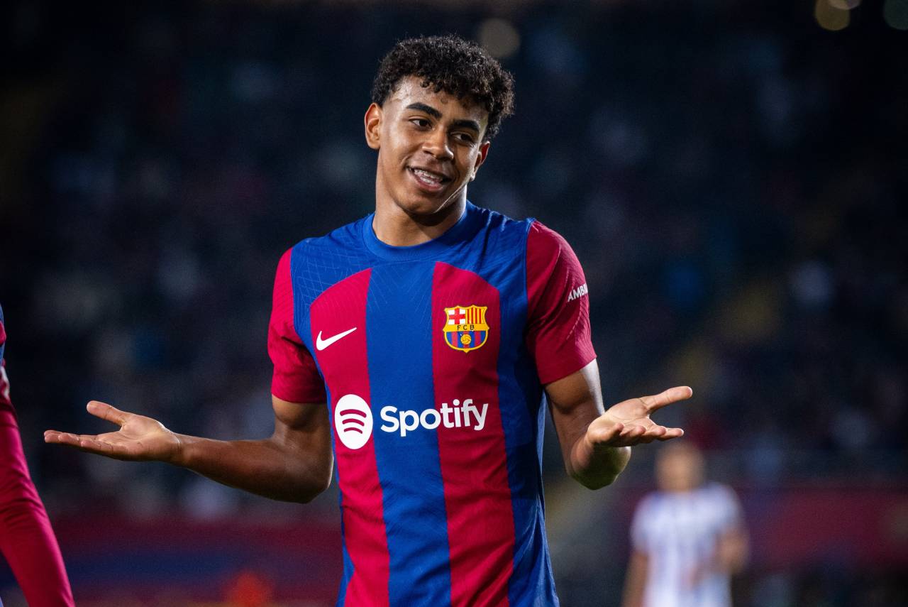 Yamal marcou o primeiro gol do Barcelona no jogo. Foto: Reprodução/X