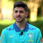 Zagueiro Lucas Beraldo em entrevista pela Seleção