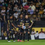 Jogadores do Novorizontino em jogo contra o Santos na Série B 2024