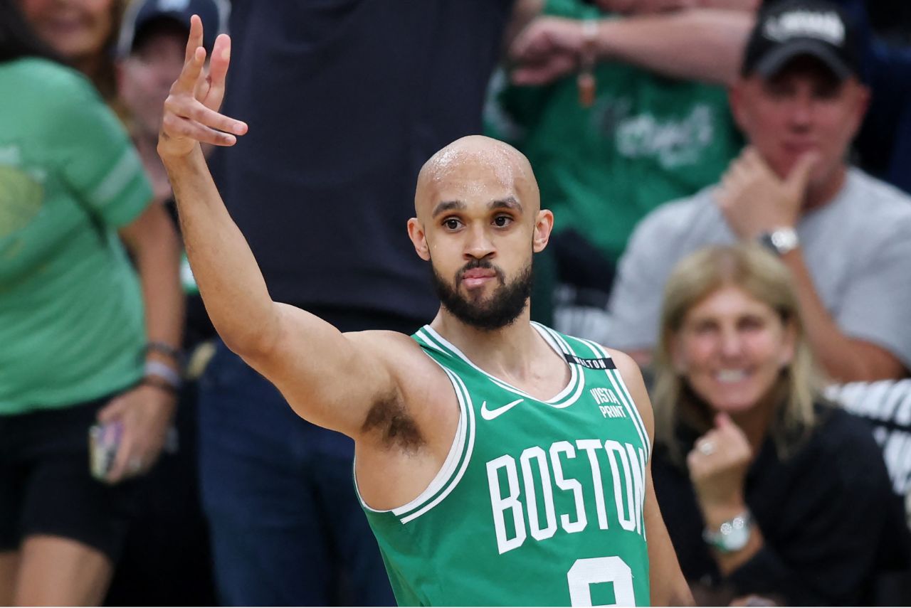 Derrick White, armador do Boston Celtics (Foto: Adam Glanzman/Getty Images via AFP)