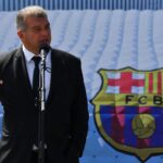 Joan Laporta, presidente do Barcelona (Foto: Vyacheslav Oseledko/AFP)