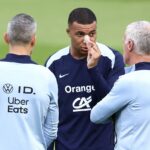Mbappé participou de treino após lesão no nariz (Foto: Franck Fife/AFP)
