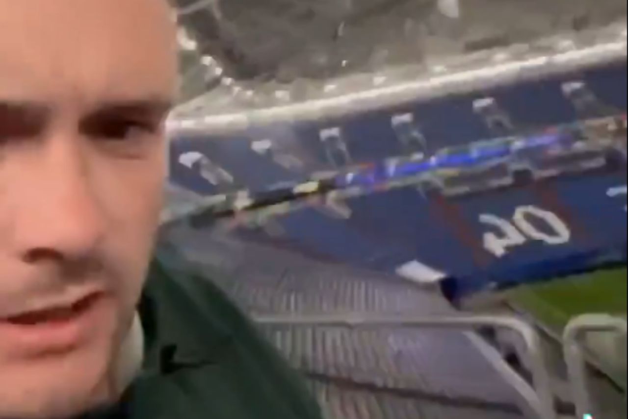 Torcedor da Inglaterra teria dormido durante partida contra a Sérvia (Foto: Reprodução)