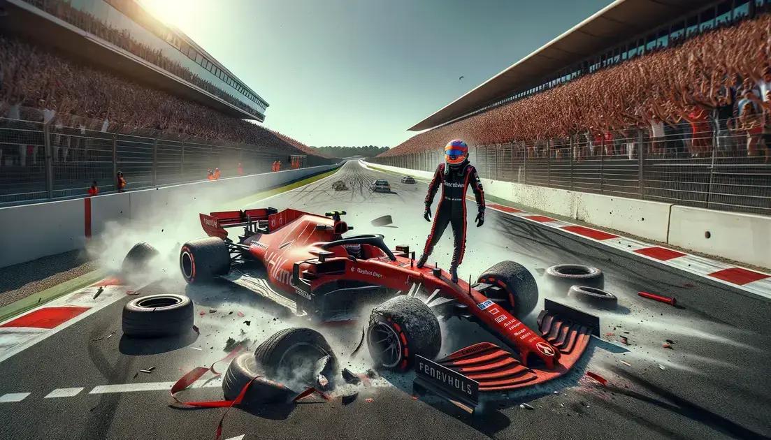 Hamilton sofre acidente com Ferrari em teste na Espanha