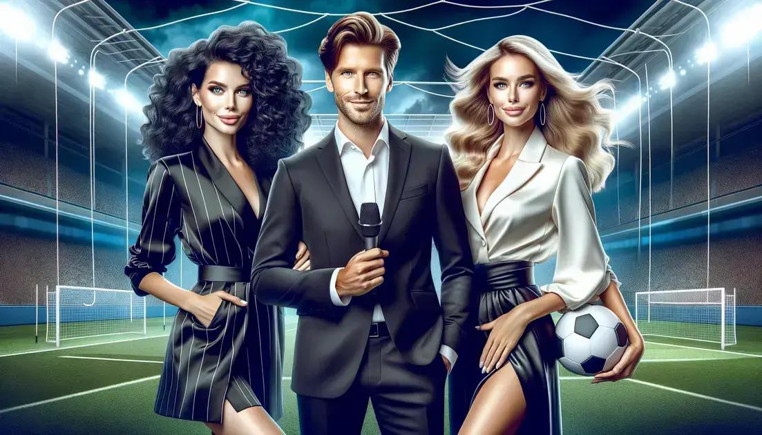 Novos apresentadores do Match of the Day: Kelly, Mark e Gabby