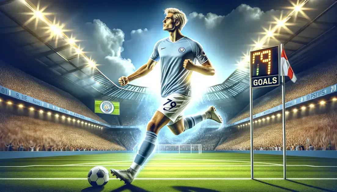 Quantos gols faltam para Erling Haaland bater recorde da Premier League?