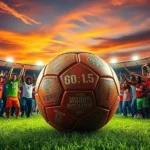 Imagem promocional do jogo 'Quem Sou Eu?' com campo de futebol e lupa analisando estatísticas.