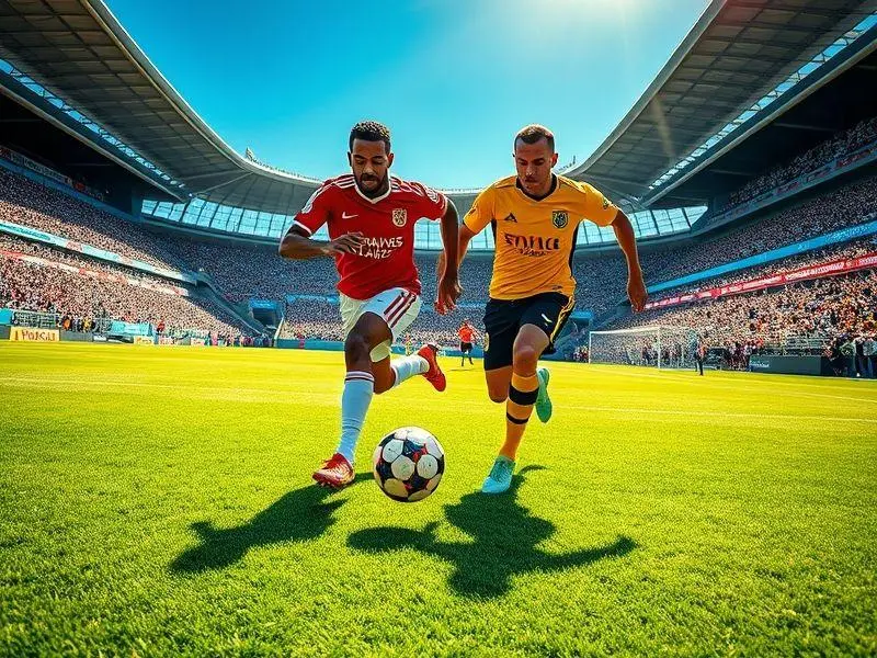 Jogadores de Al Qadsiah e Al Ittihad disputando a bola durante partida da Liga Saudita.