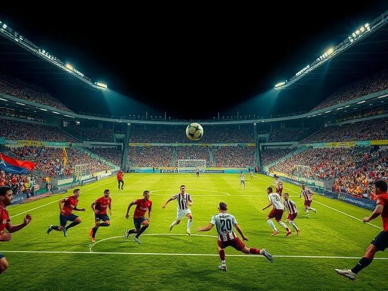 Jogo de futebol entre Náutico e América-RN em estádio lotado, com foco na ação dos jogadores e na atmosfera do evento.