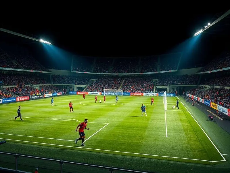 Imagem ultrarrealista do jogo de futebol entre Tchequia e Ilhas Faroe.