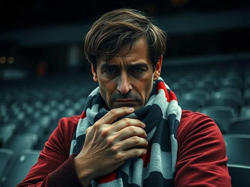 Torcedor do Corinthians chorando em estádio vazio após eliminação na Libertadores.